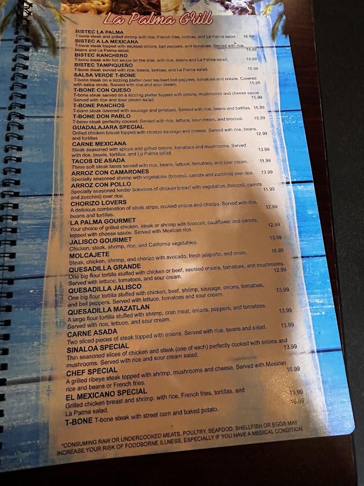 La Palma Mexican grill Menu image 1